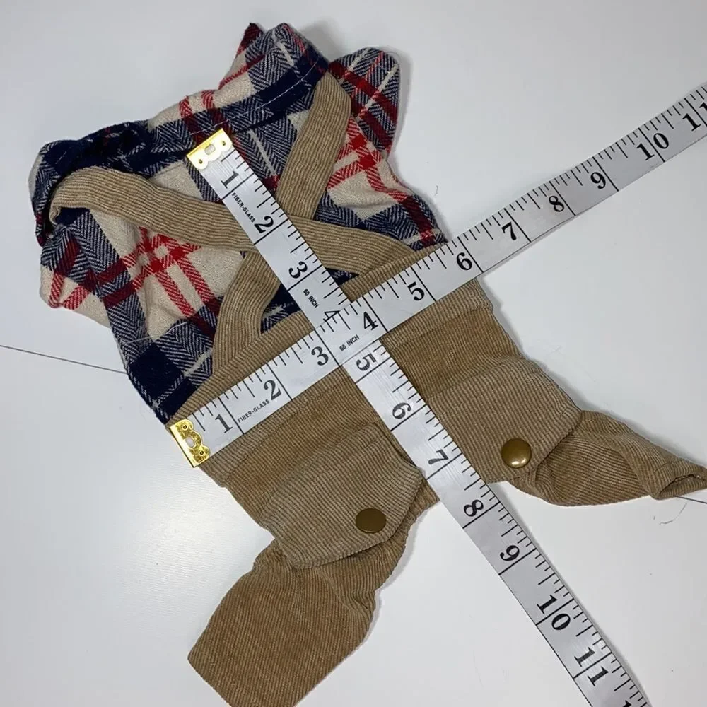 Flannel & Corduroy Dog Overalls Jumpsuit